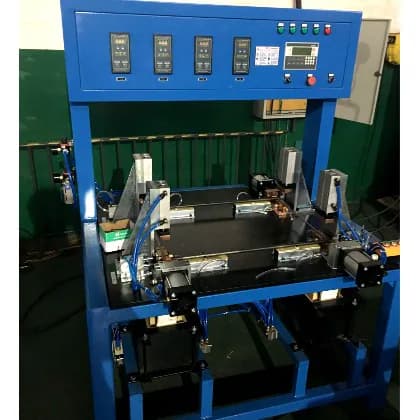 Steel mesh shelf frame four-corner automatic welding machine left view