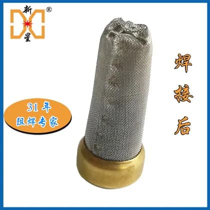 Welding effect of DN filter pneumatic resistance spot welding machine