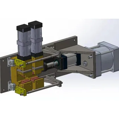 UN6 flash pneumatic copper and aluminum tube resistance butt welding machine - guide rail high version ejector cylinder